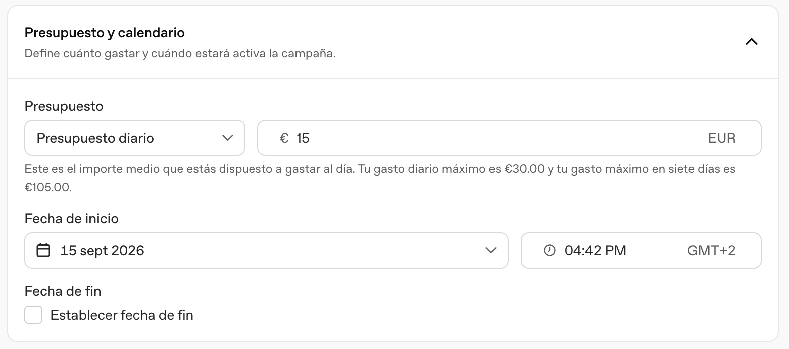 campana chatgpt ads 2 presupuesto