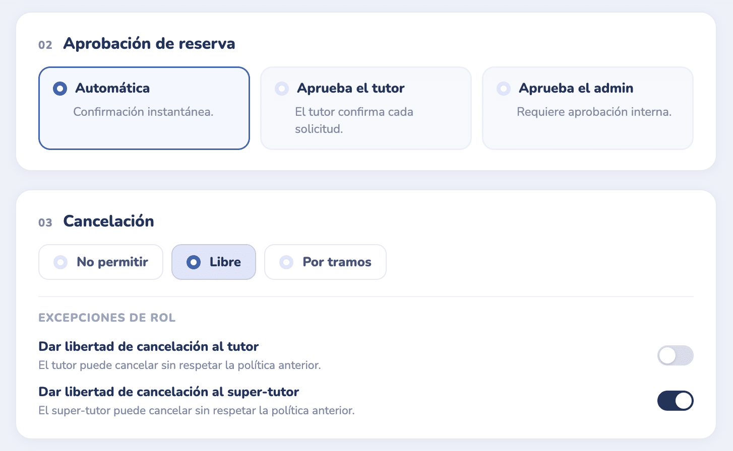 Las cancelaciones se gestionan solas