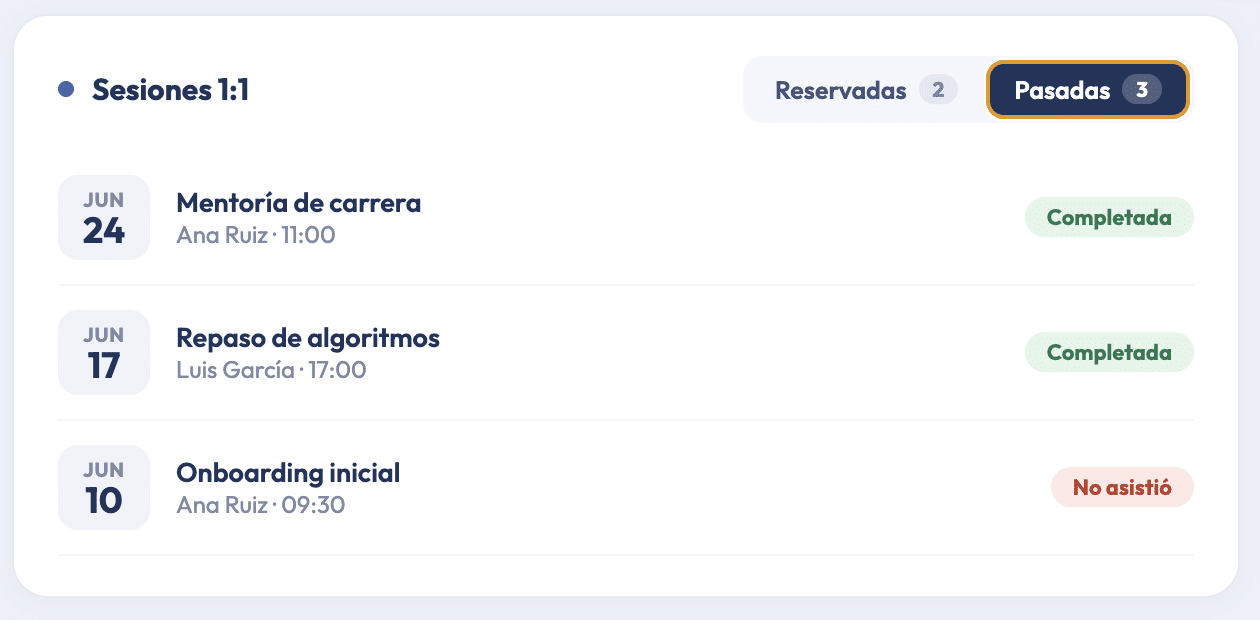 Sesiones, bonos y recibos al alcance de cada cliente